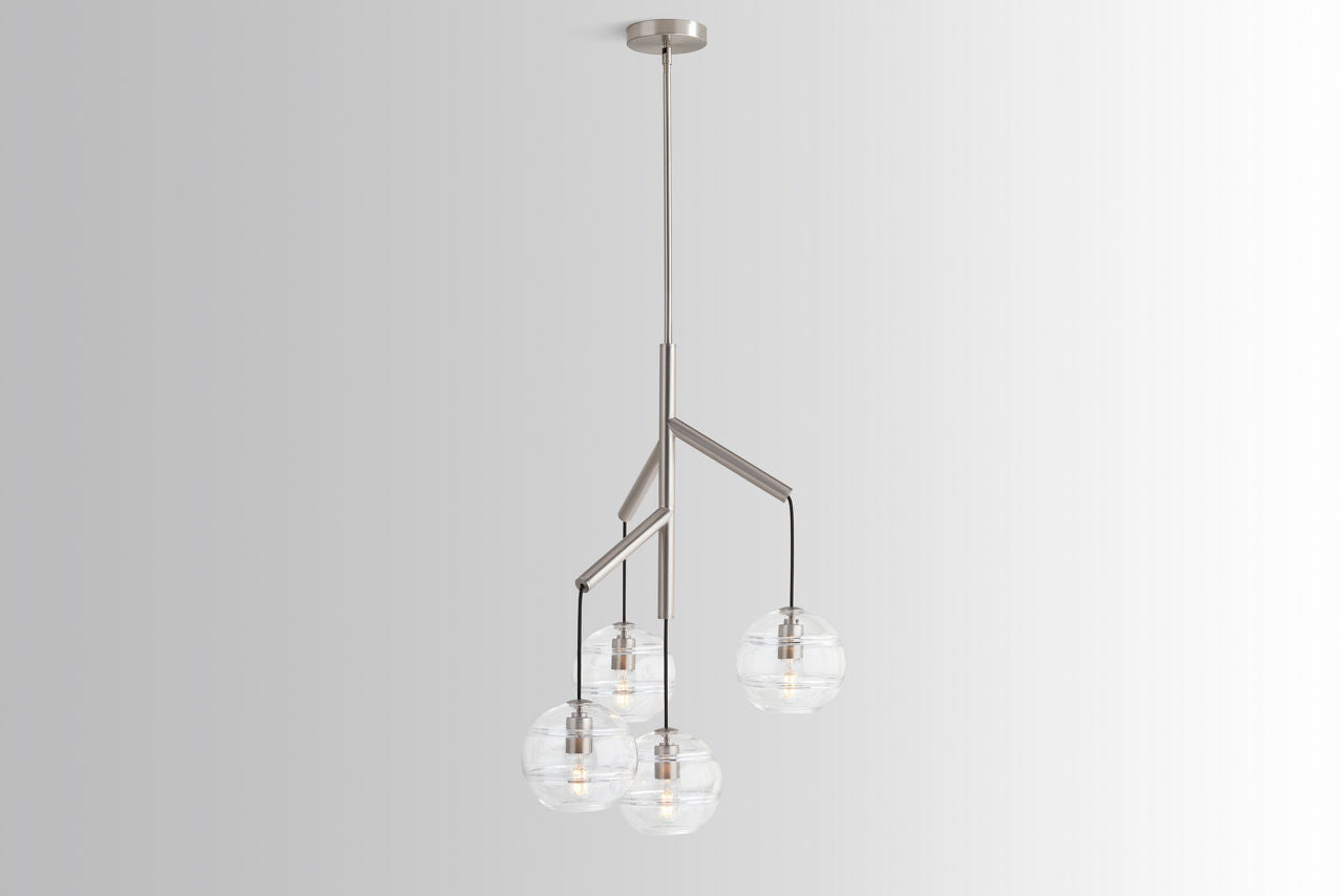 Sedona Single Chandelier Single Clear Satin Nickel Bulb Not Included