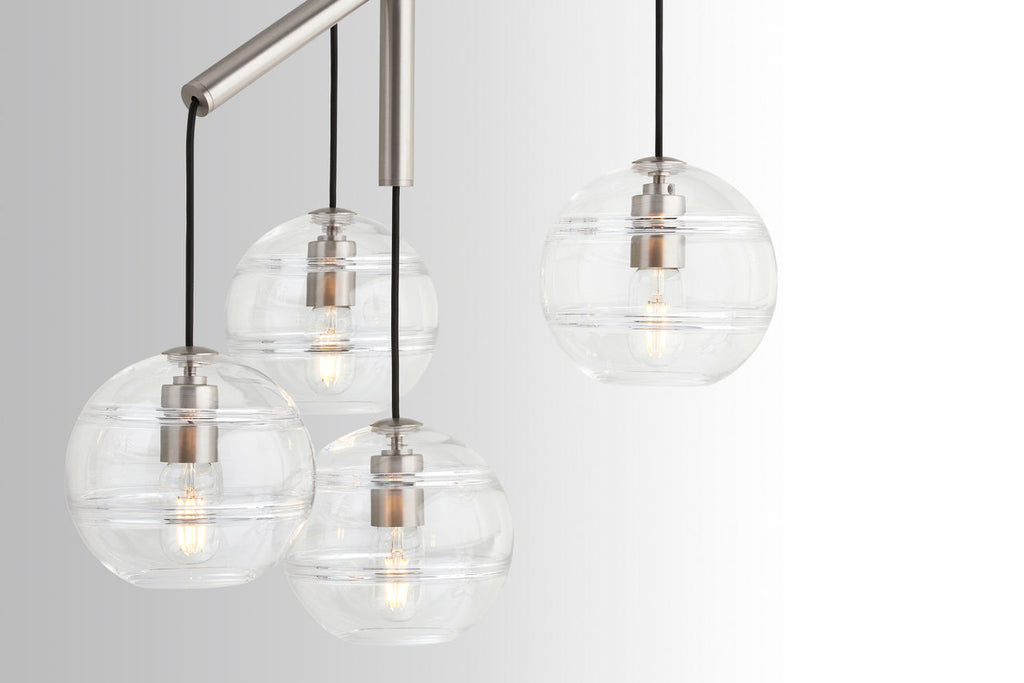 Sedona Single Chandelier Single Clear Satin Nickel 2700K 90 CRI t14 led 90 cri 2700k 120v