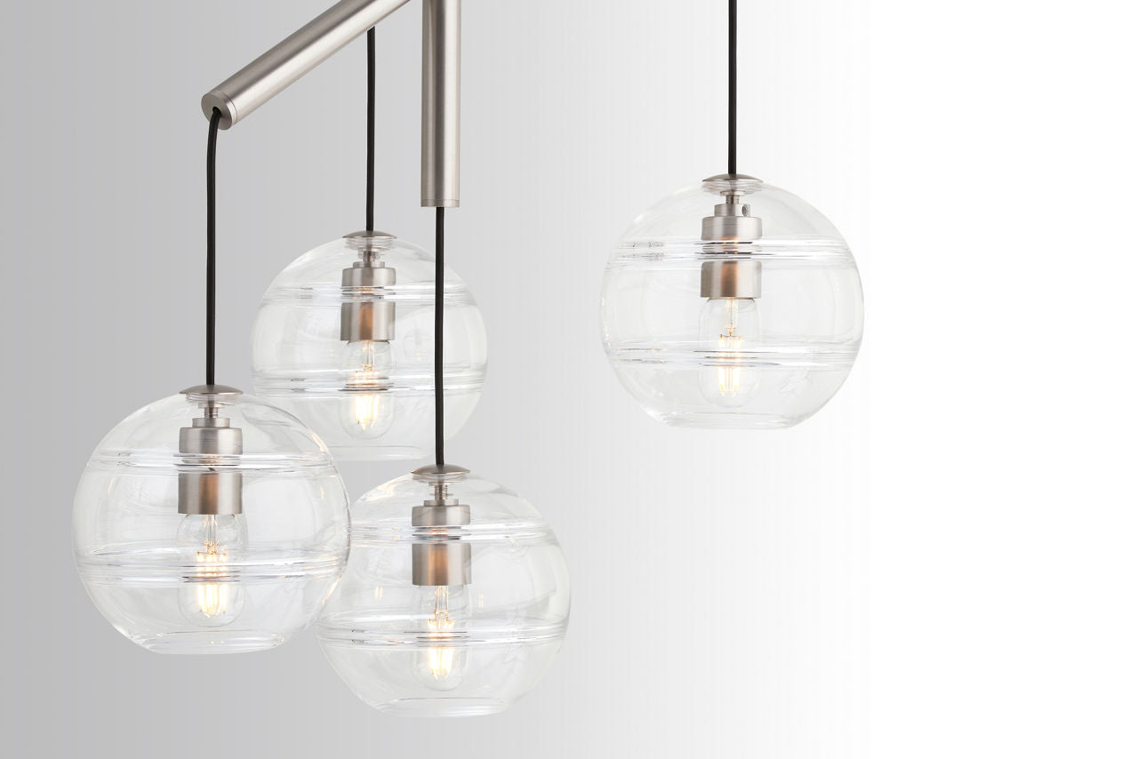 Sedona Single Chandelier Single Clear Satin Nickel 2700K 90 CRI t14 led 90 cri 2700k 120v