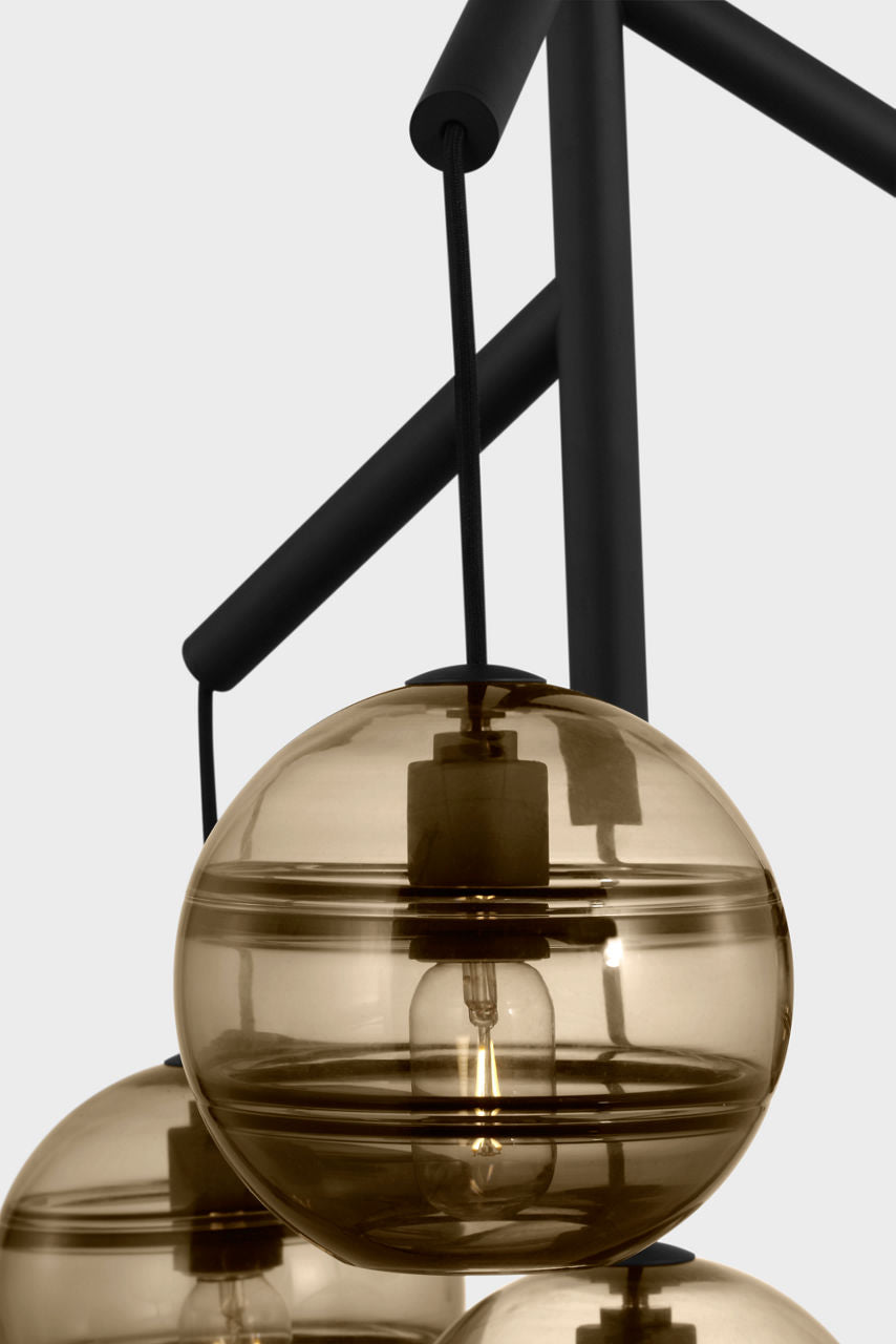 Sedona Single Chandelier Single Transparent Smoke Nightshade Black T14 LED 2700K 90 CRI 120V