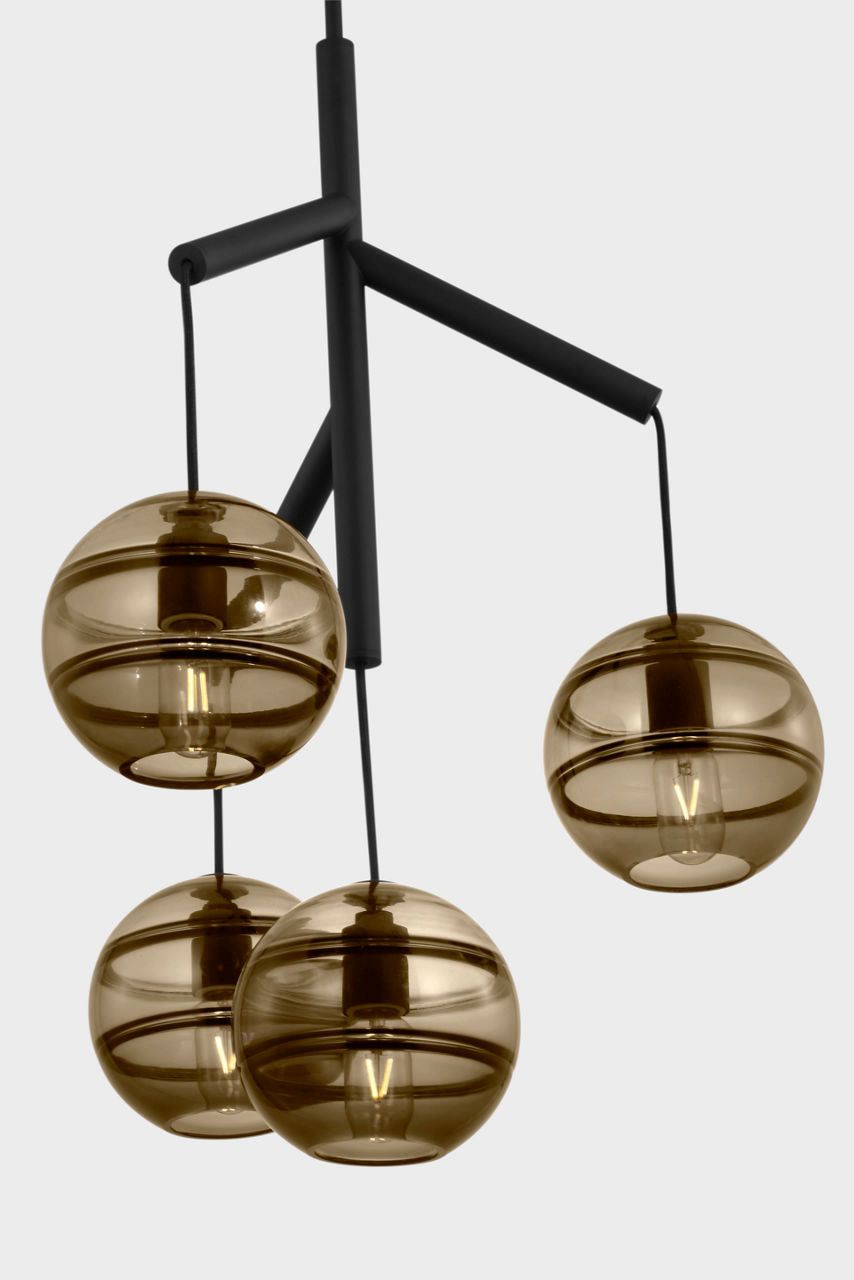 Sedona Single Chandelier Single Transparent Smoke Nightshade Black Bulb Not Included