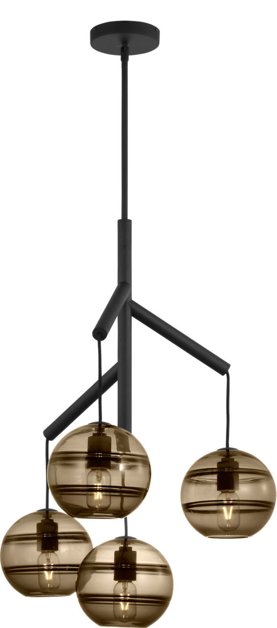 Sedona Single Chandelier Single Transparent Smoke Nightshade Black Bulb Not Included