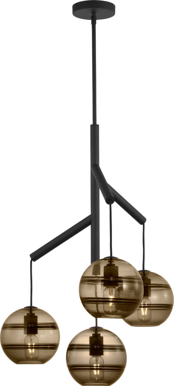 Sedona Single Chandelier Single Transparent Smoke Nightshade Black Bulb Not Included