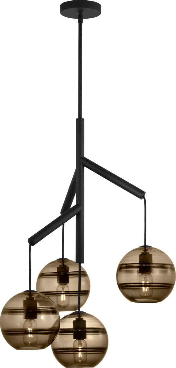 Sedona Single Chandelier Single Transparent Smoke Nightshade Black T14 LED 2700K 90 CRI 120V