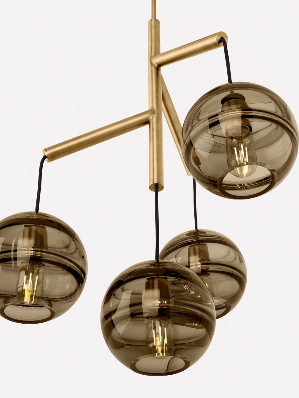 Sedona Single Chandelier Single Transparent Smoke Aged Brass T14 LED 2700K 90 CRI 120V