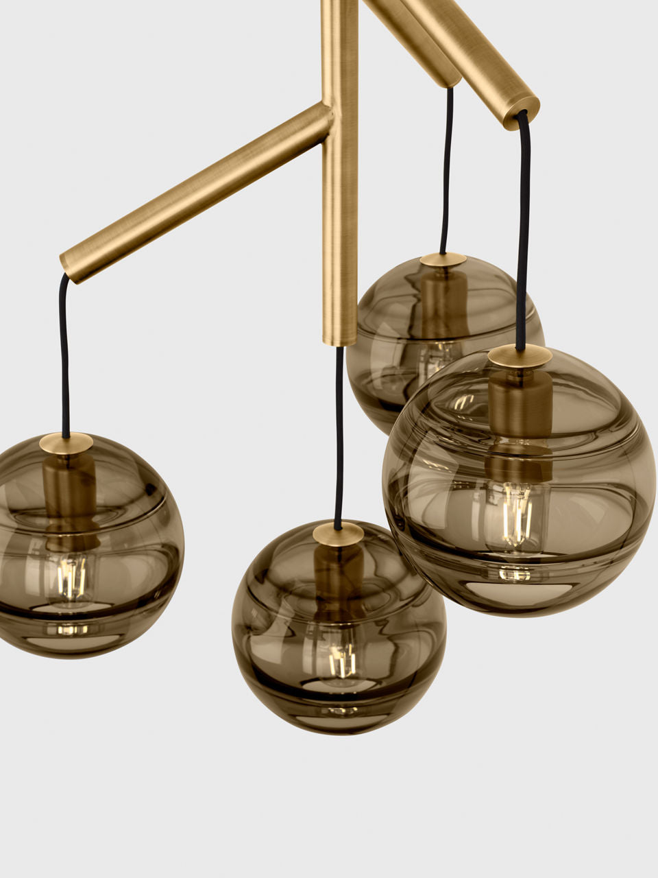 Sedona Single Chandelier Single Transparent Smoke Aged Brass T14 LED 2700K 90 CRI 120V