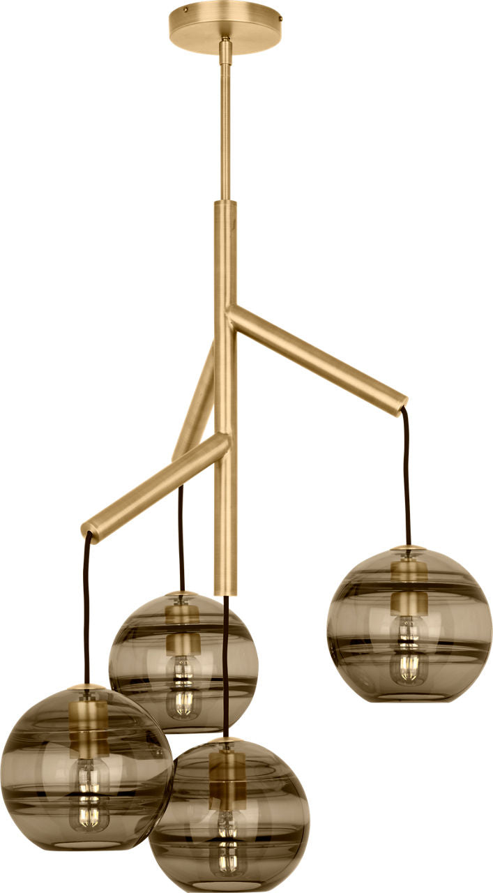 Sedona Single Chandelier | Transparent Smoke Aged Brass Bulb Not Included