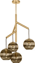 Sedona Single Chandelier | Transparent Smoke Aged Brass Bulb Not Included