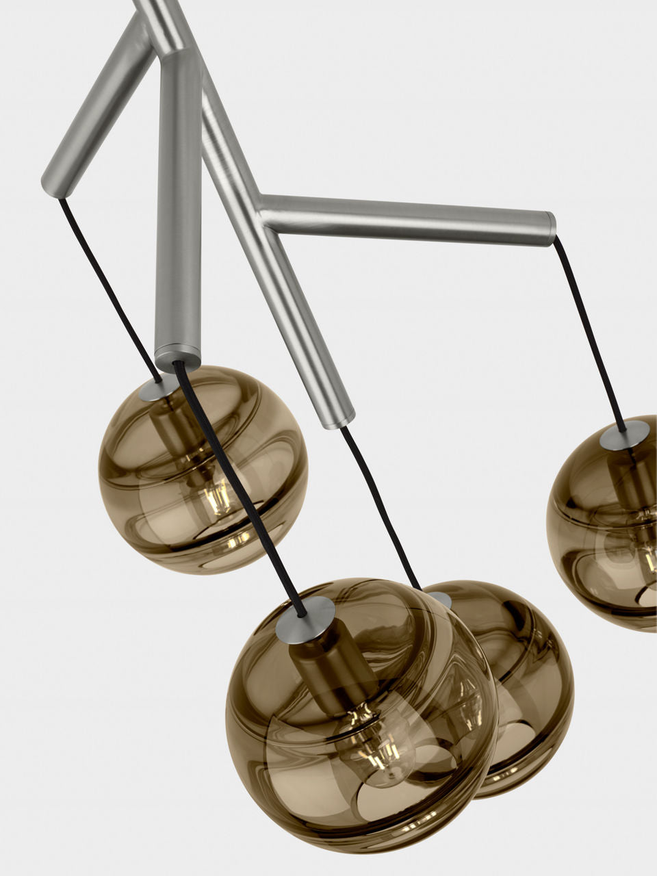 Sedona Single Chandelier Single Transparent Smoke Satin Nickel 2700K 90 CRI t14 led 90 cri 2700k 120v