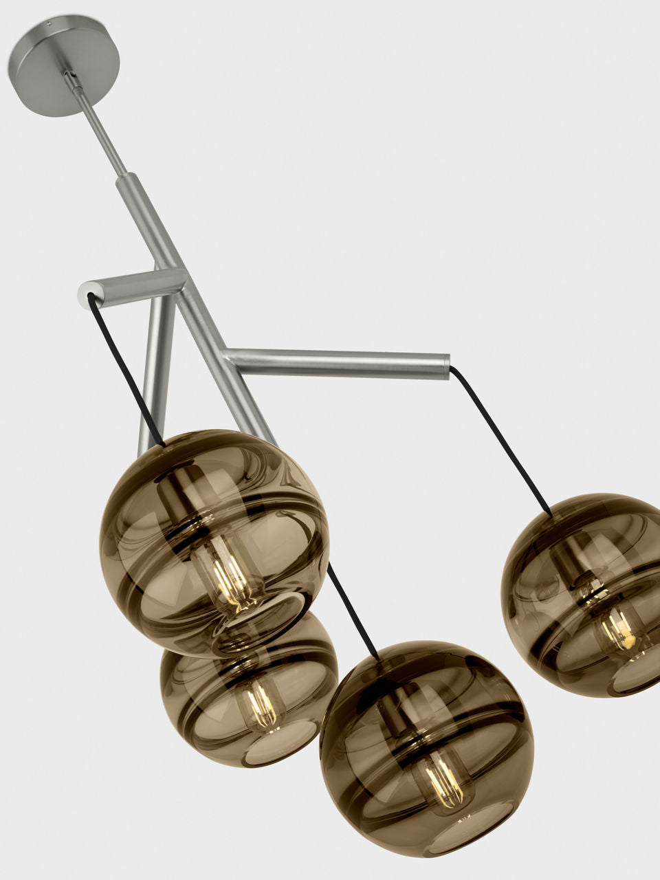 Sedona Single Chandelier Single Transparent Smoke Satin Nickel 2700K 90 CRI t14 led 90 cri 2700k 120v