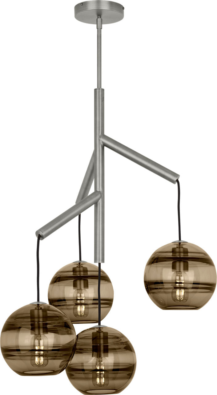Sedona Single Chandelier Single Transparent Smoke Satin Nickel Bulb Not Included