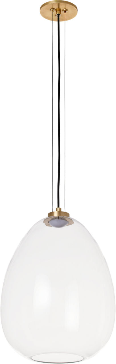 Kapoor Medium Pendant clear/Natural Brass LED 2700K 90 CRI 120-277V