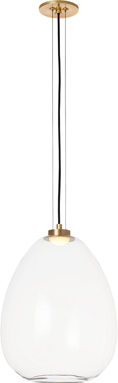 Kapoor Medium Pendant clear/Natural Brass LED 2700K 90 CRI 120-277V