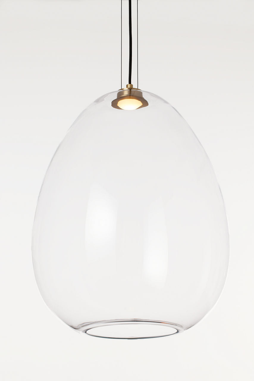 Kapoor Large Pendant clear/Natural Brass 2700K 90 CRI integrated led 90 cri 2700k 120v-277v unv