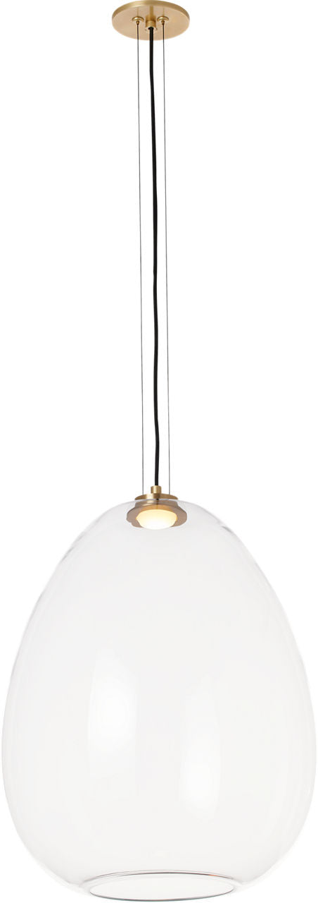 Kapoor Large Pendant clear/Natural Brass 2700K 90 CRI integrated led 90 cri 2700k 120v-277v unv