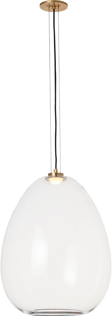 Kapoor Large Pendant clear/Natural Brass 2700K 90 CRI integrated led 90 cri 2700k 120v-277v unv