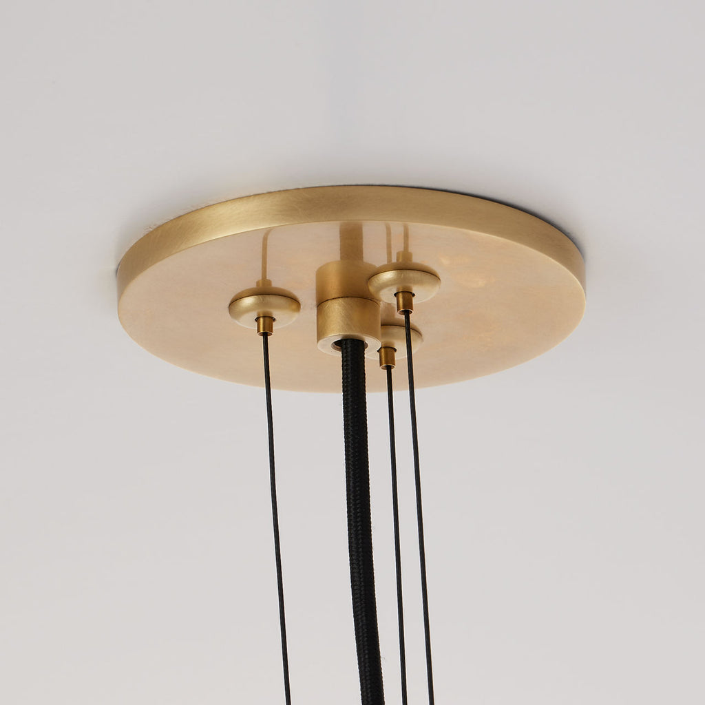 Kapoor Large Pendant transparent smoke/Natural Brass LED 2700K 90 CRI 120-277V