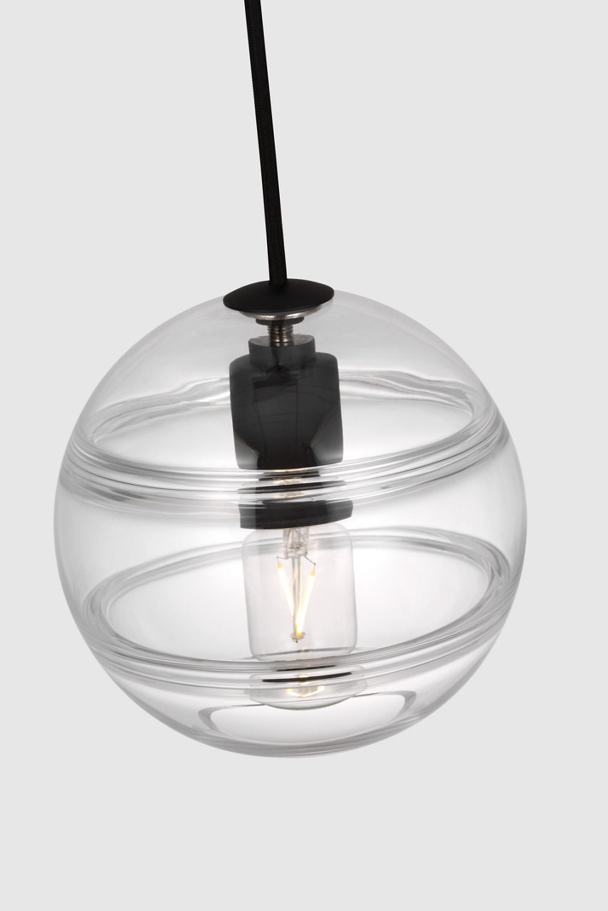Sedona Medium Pendant | Clear Nightshade Black Bulb Not Included