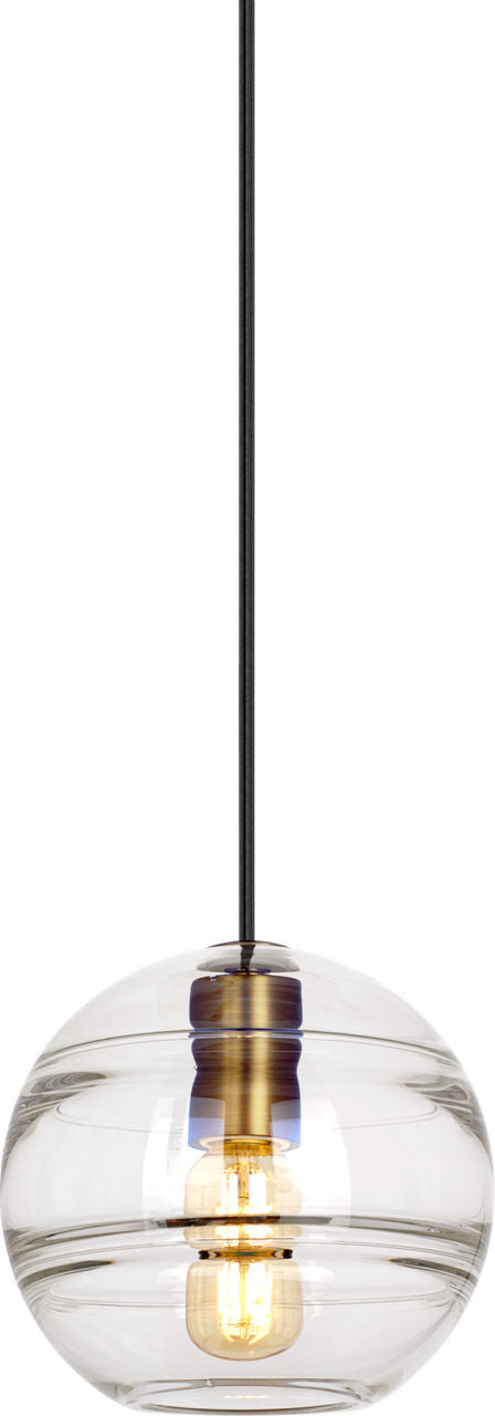 Sedona Medium Pendant Clear Aged Brass Bulb Not Included