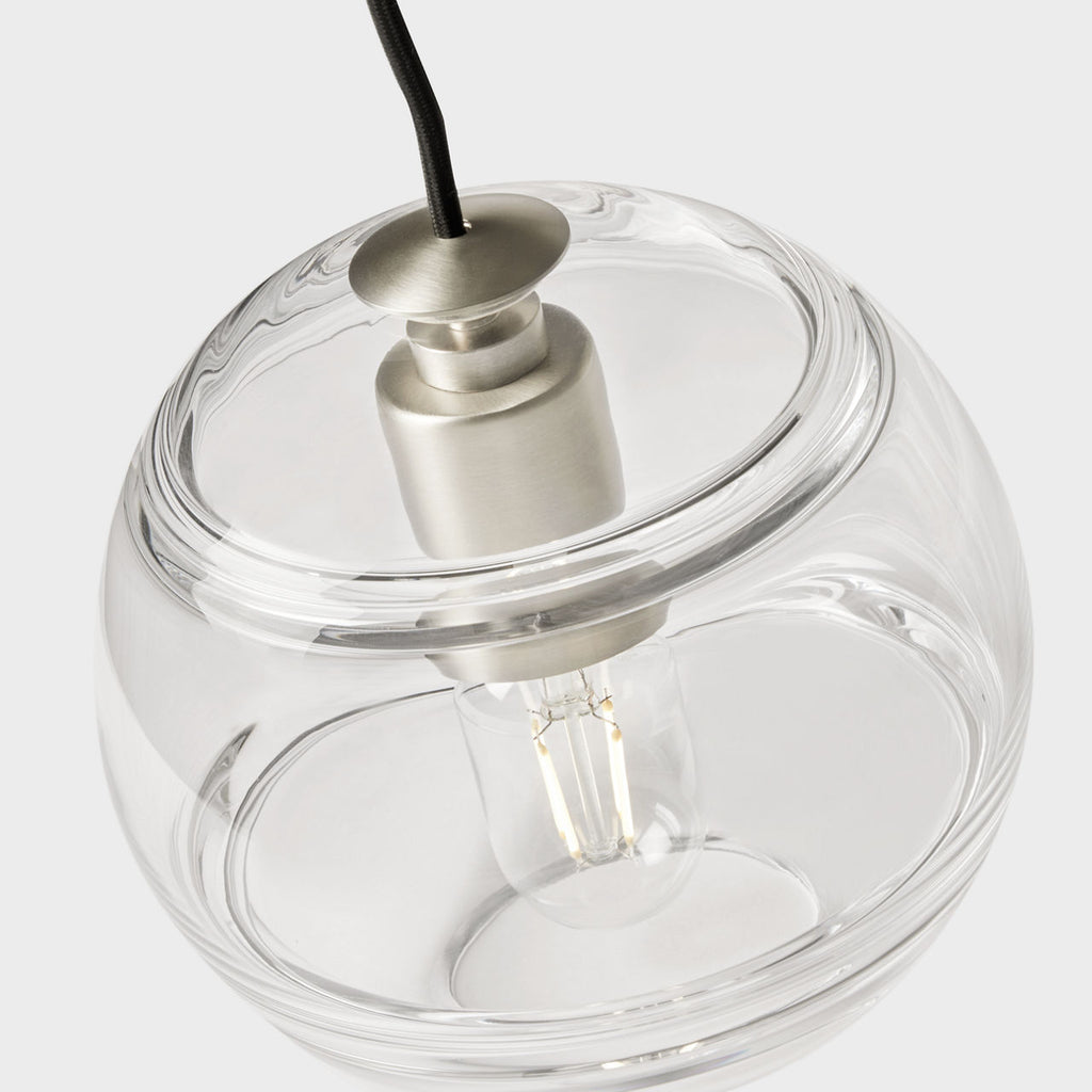 Sedona Medium Pendant Clear Satin Nickel Bulb Not Included