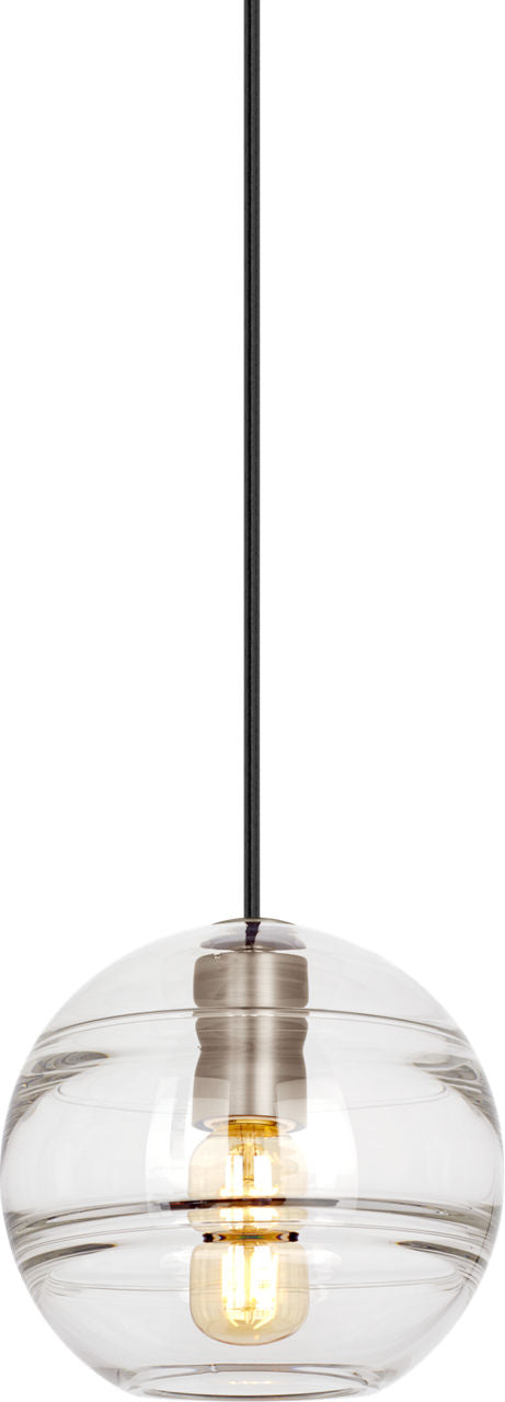 Sedona Medium Pendant Clear Satin Nickel Bulb Not Included