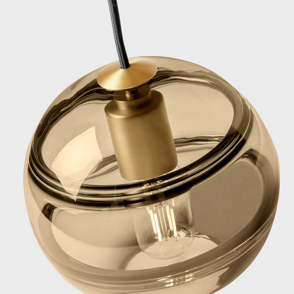 Sedona Medium Pendant Transparent Smoke Aged Brass 2700K 90 CRI led t14 90 cri 2700k 120v
