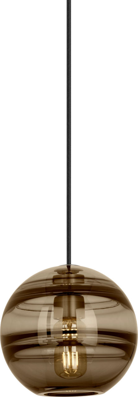 Sedona Medium Pendant Transparent Smoke Satin Nickel Bulb Not Included