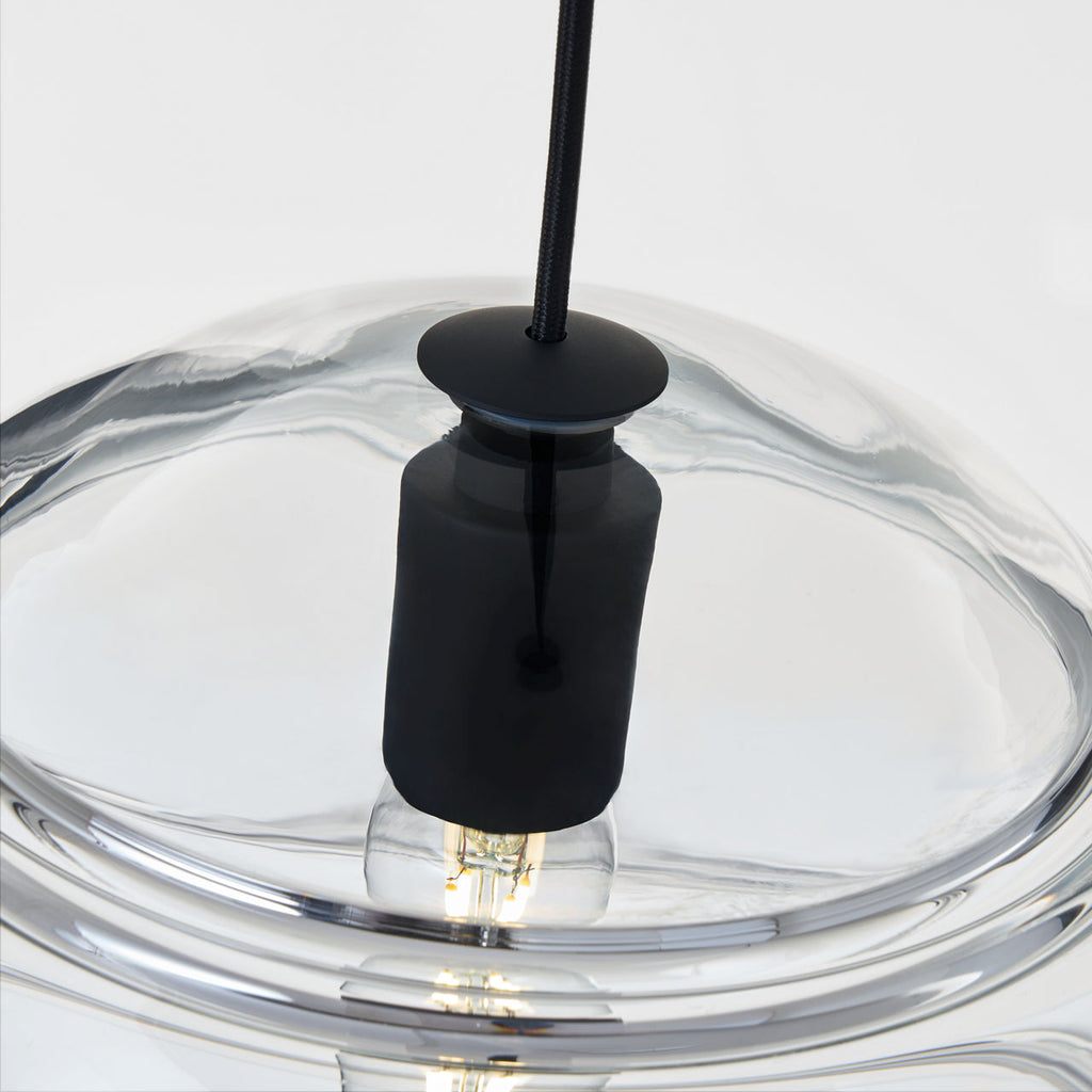 Sedona Large Pendant Clear Nightshade Black LED 2700K 90 CRI med base t14 90 cri 2700k 120v