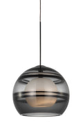 Sedona Large Pendant Transparent Smoke Nightshade Black Bulb Not Included