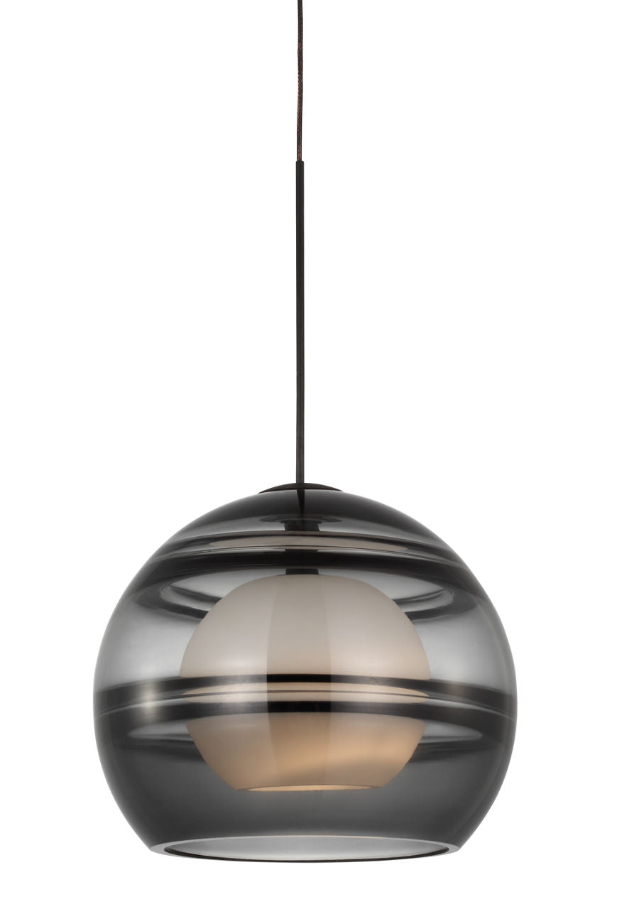 Sedona Large Pendant Transparent Smoke Nightshade Black Bulb Not Included