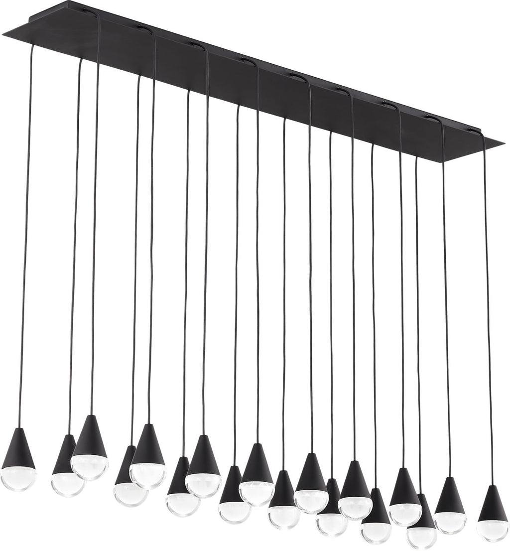 Cupola 18 Light Chandelier Nightshade Black Integrated LED 3000K 90 CRI 120V