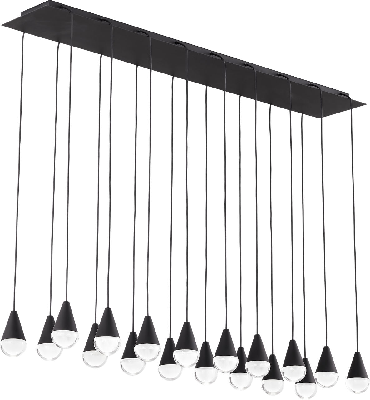 Cupola 18 Light Chandelier Nightshade Black Integrated LED 3000K 90 CRI 120V