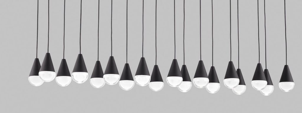 Cupola 18 Light Chandelier Nightshade Black Integrated LED 3000K 90 CRI 120V