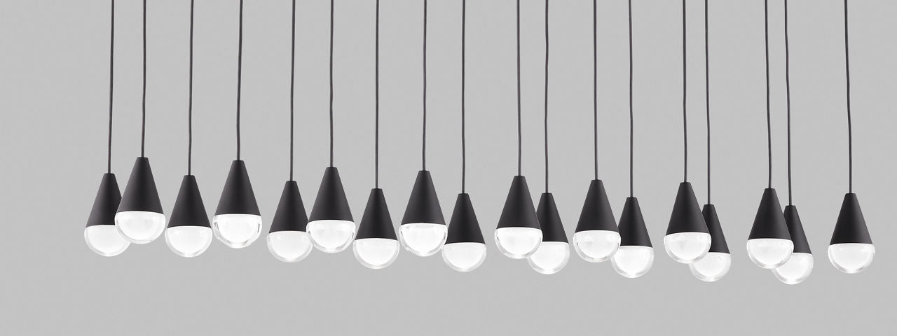 Cupola 18 Light Chandelier Nightshade Black Integrated LED 3000K 90 CRI 120V