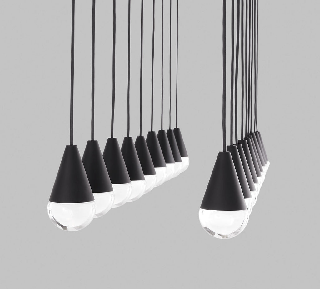 Cupola 18 Light Chandelier Nightshade Black Integrated LED 3000K 90 CRI 120V