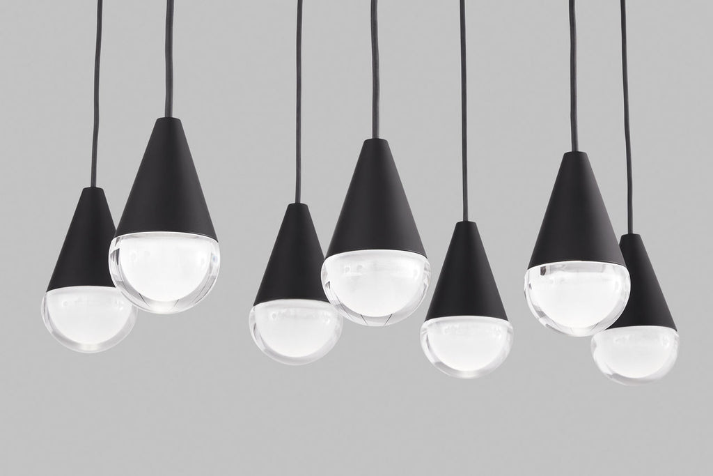 Cupola 18 Light Chandelier Nightshade Black Integrated LED 3000K 90 CRI 120V