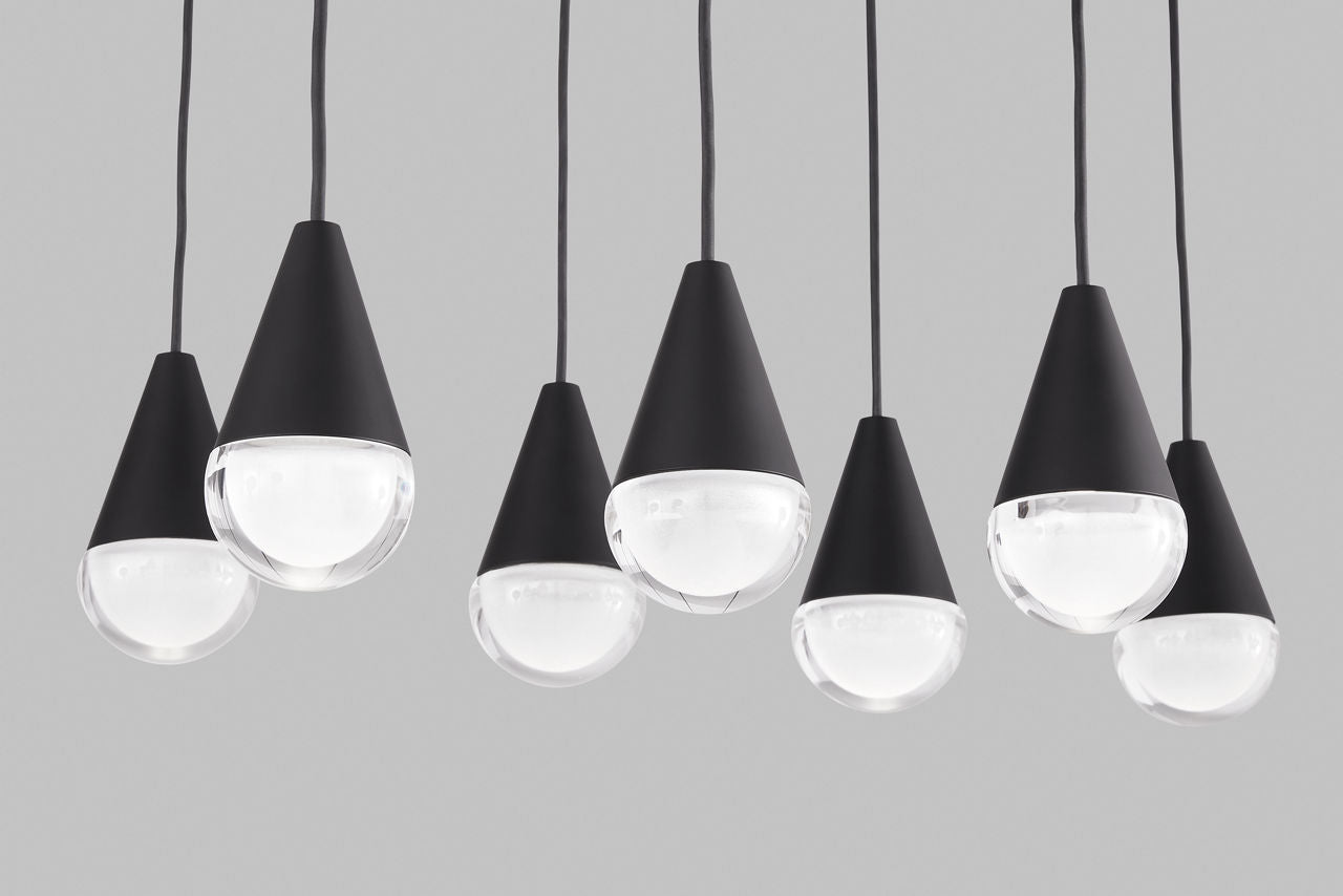 Cupola 18 Light Chandelier Nightshade Black Integrated LED 3000K 90 CRI 120V