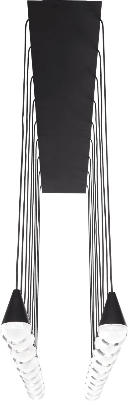 Cupola 18 Light Chandelier Nightshade Black Integrated LED 3000K 90 CRI 120V