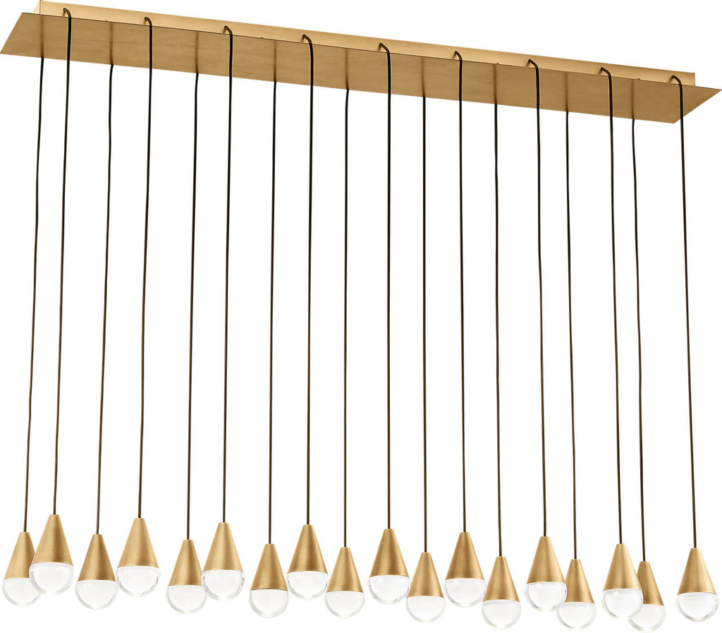 Cupola 18 Light Chandelier Natural Brass Integrated LED 3000K 90 CRI 120V