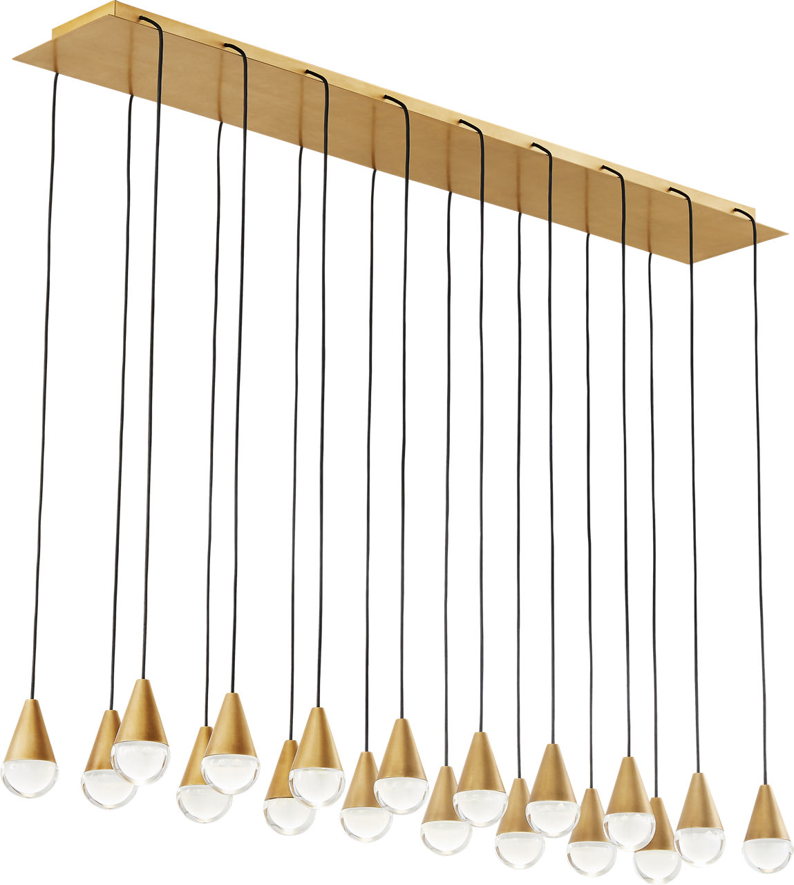 Cupola 18 Light Chandelier Natural Brass Integrated LED 3000K 90 CRI 120V