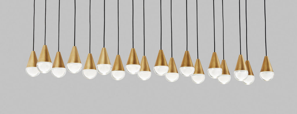 Cupola 18 Light Chandelier Natural Brass Integrated LED 3000K 90 CRI 120V