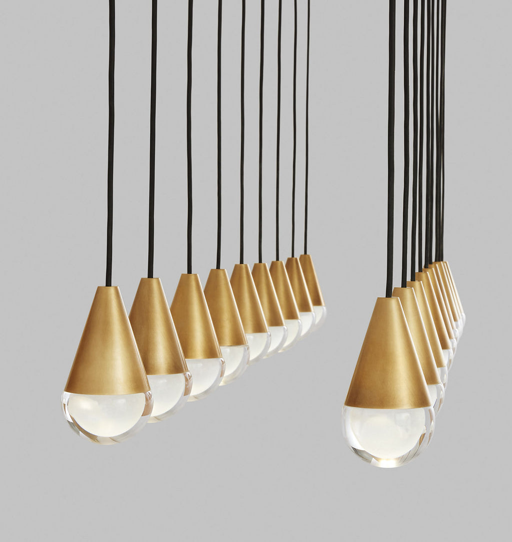 Cupola 18 Light Chandelier Natural Brass Integrated LED 3000K 90 CRI 120V