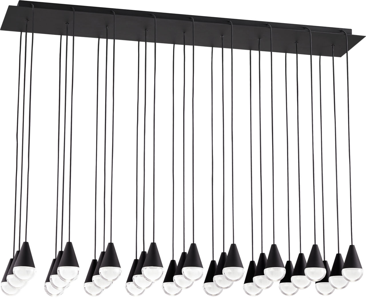 Cupola 27 Light Chandelier Nightshade Black Integrated LED 3000K 90 CRI 120V
