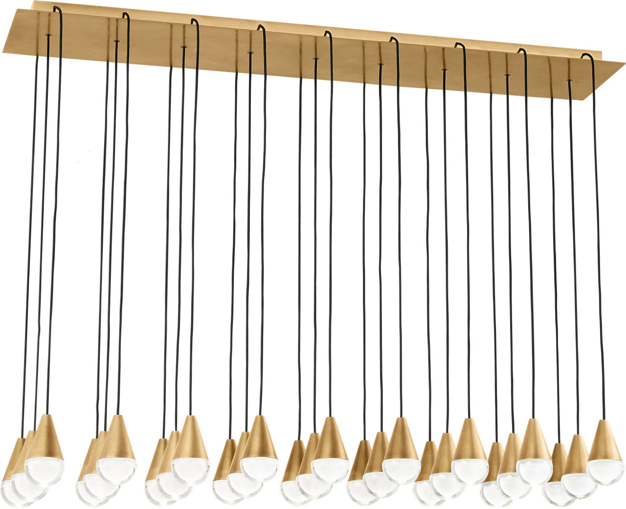 Cupola 27 Light Chandelier Natural Brass Integrated LED 3000K 90 CRI 120V