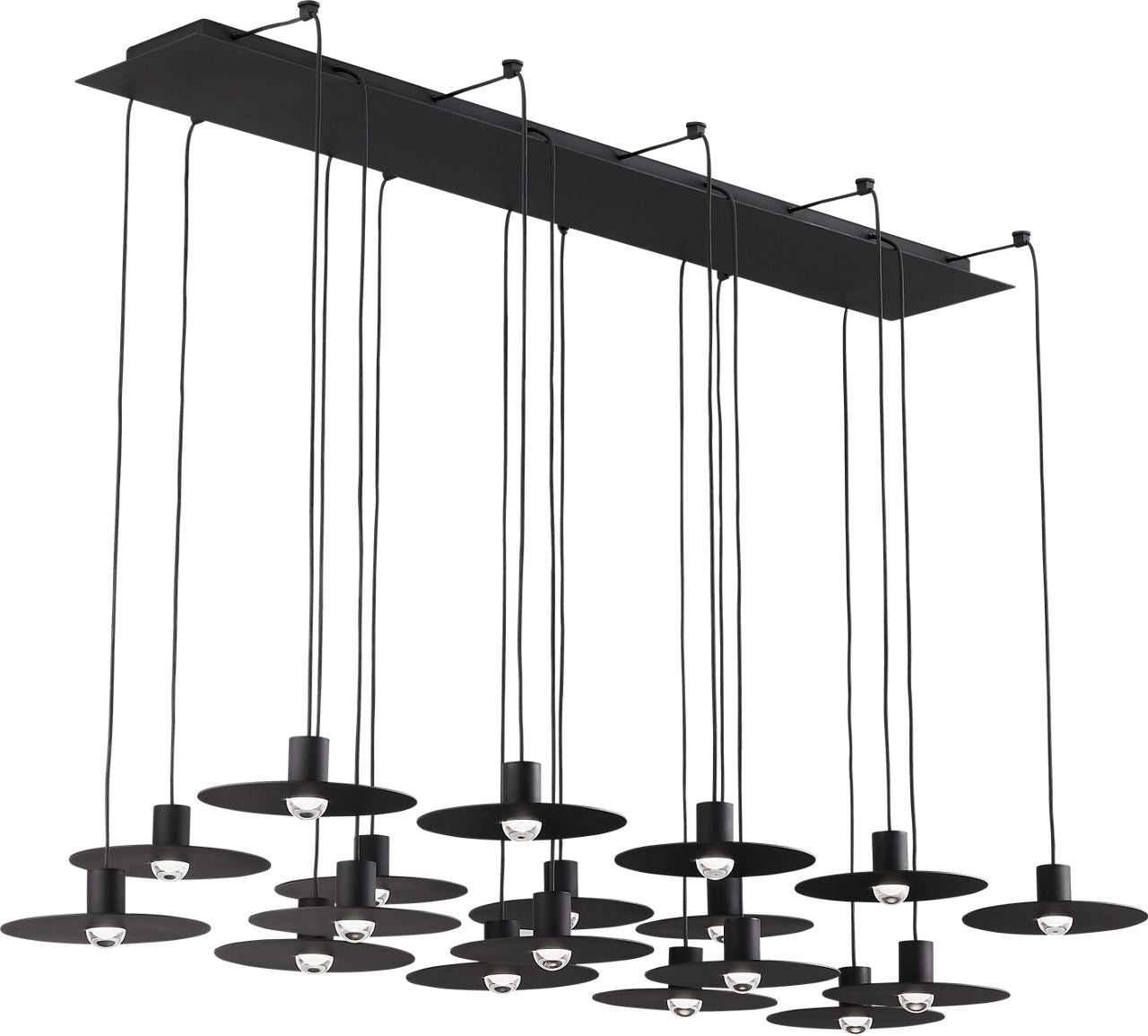 Eaves 18 Light Chandelier Nightshade Black Integrated LED 3000K 90 CRI 120V
