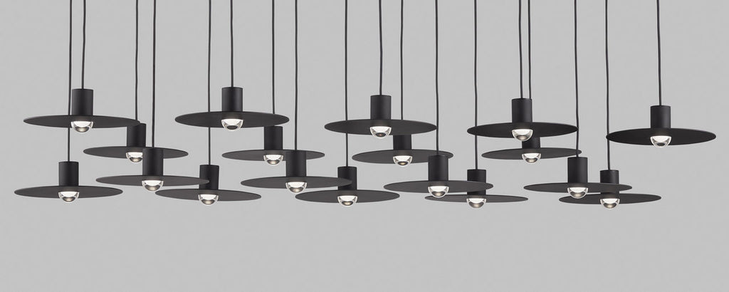 Eaves 18 Light Chandelier Nightshade Black Integrated LED 3000K 90 CRI 120V