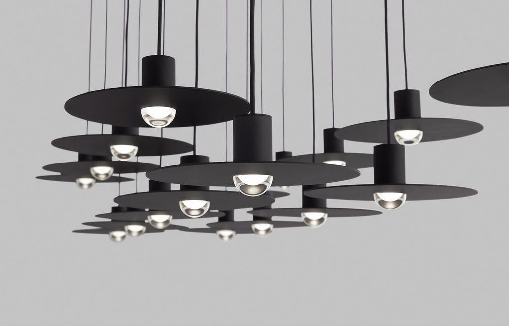 Eaves 18 Light Chandelier Nightshade Black Integrated LED 3000K 90 CRI 120V