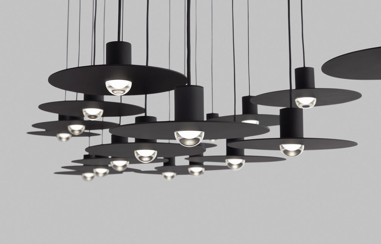 Eaves 18 Light Chandelier Nightshade Black Integrated LED 3000K 90 CRI 120V