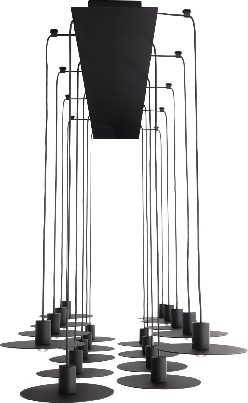 Eaves 18 Light Chandelier Nightshade Black Integrated LED 3000K 90 CRI 120V