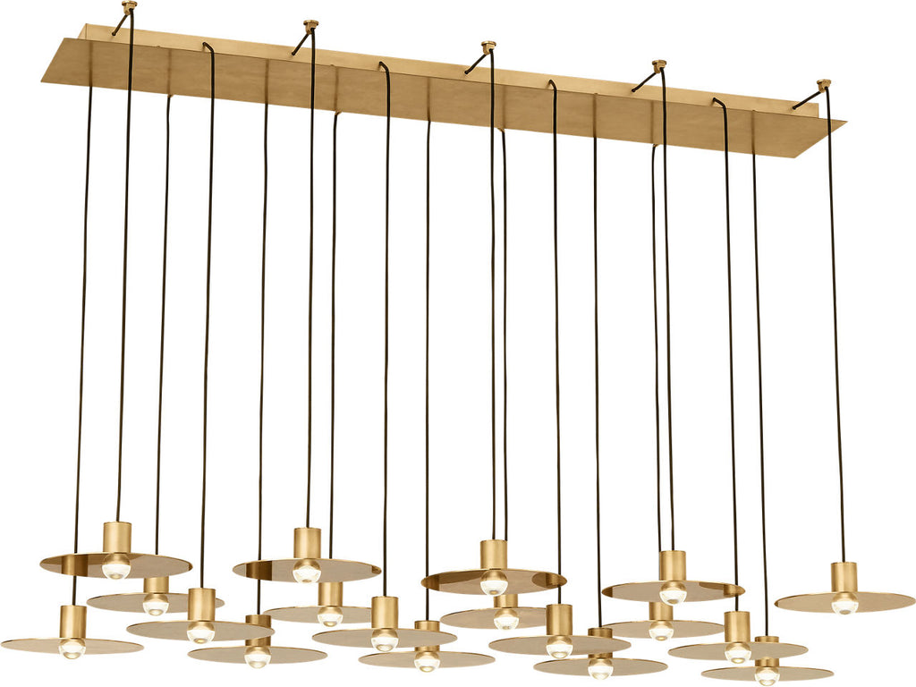 Eaves 18 Light Chandelier Natural Brass Integrated LED 3000K 90 CRI 120V